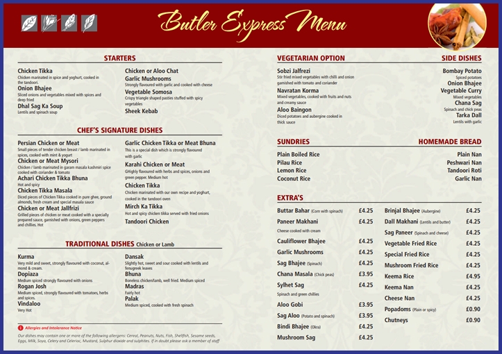 Bombay Butler Downloadable Mid Week Special Menu Image Link